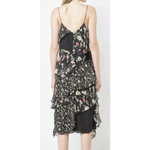 NEW Jason Wu Grey | Painted Floral Silk Chiffon‎ dress 2 - Picture 4 of 15